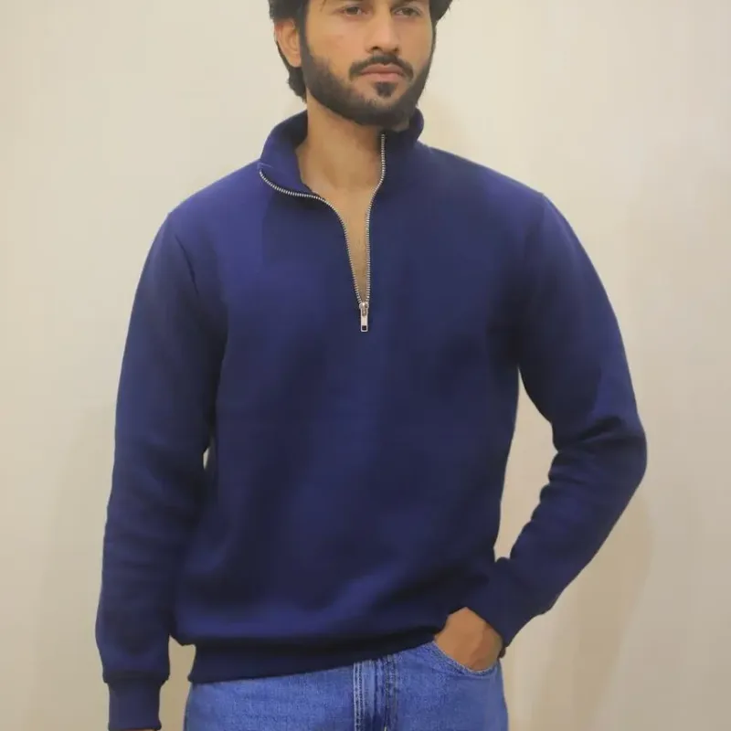 Quarter-Zip Sweater (Navy Blue)