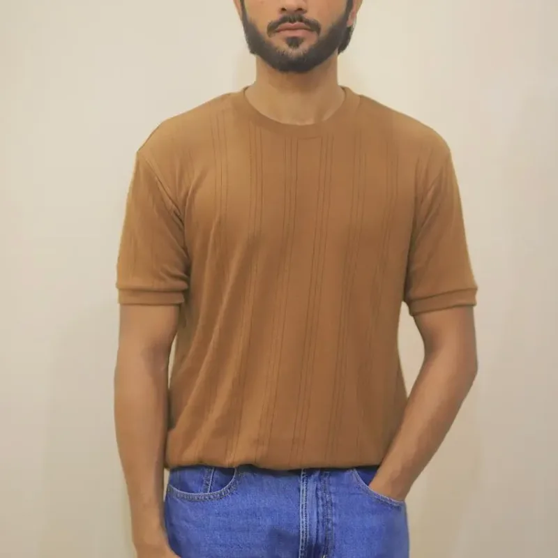 Knitted T-shirt (Tobacco)