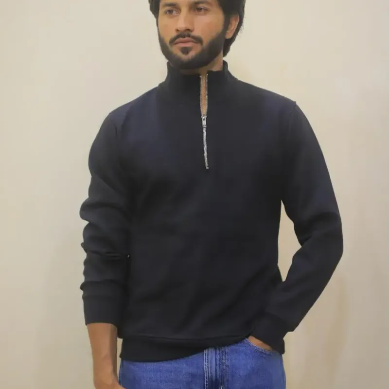 Quarter-Zip Sweater (Black)
